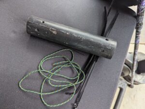 a two foot length of black pvc pipe, about 2.5 inches diameter