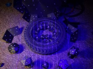 a 3d scanner and a powerchair wheel